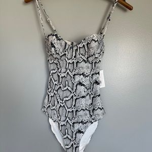 Onia NWT Belle Python One-Piece Swimsuit Size XS